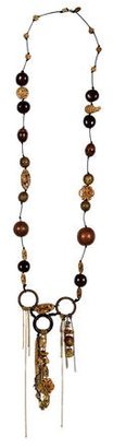 Erickson Beamon Crystal and Wood Necklace