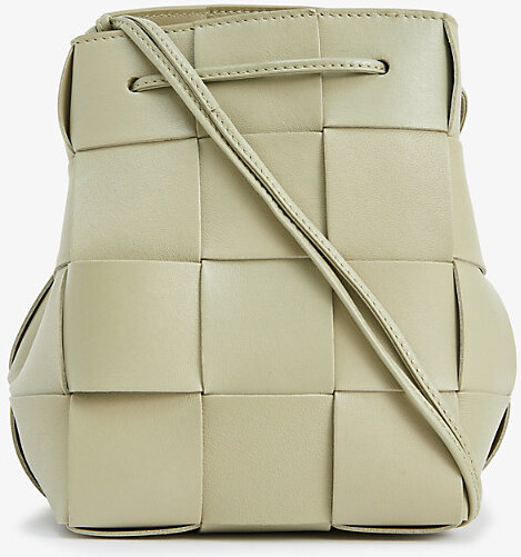 Bottega Veneta Travertine Gold Cassette Mini Leather Shoulder bag -  ShopStyle