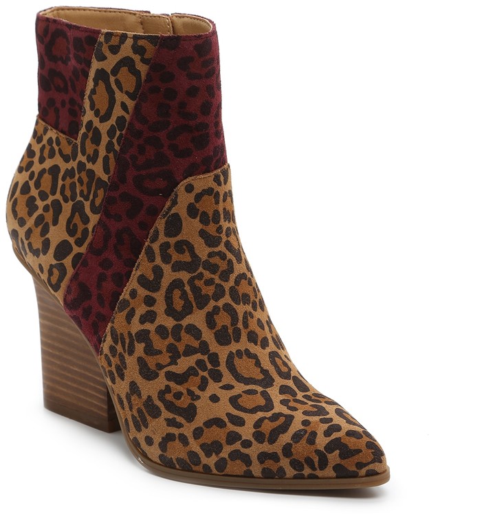 suede leopard booties