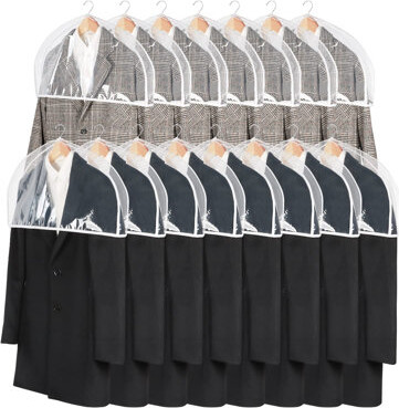 Hokku Designs Clear Shoulder Covers For Clothes (Set Of 15) Breathable Clothes Dust Cover Protectors With 2\