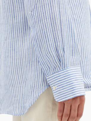 Emma Willis Jermyn Bengal-stripe Linen Shirt - Womens - Blue White