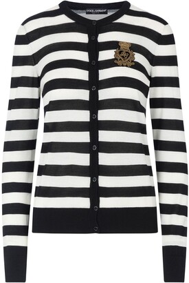 Dolce & Gabbana Appliqued Striped Cardigan