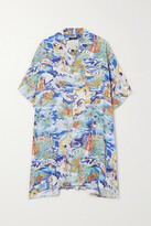 Thumbnail for your product : R 13 Oversized Printed Woven Shirt Dress