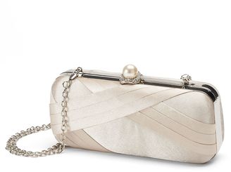 Lenore by La Regale Pleated Satin Minaudiere Clutch
