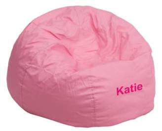 Flash Furniture Personalized Kids Small Bean Bag Chair in Pink