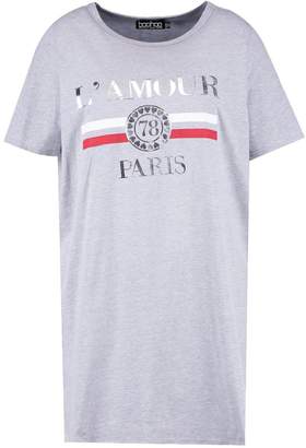 boohoo Plus L'amour T Shirt Dress