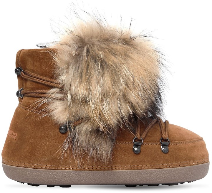 DSQUARED2 Riri Fur & Suede Snow Boots - ShopStyle