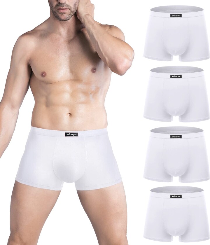 wirarpa Mens Mirco Modal Underwear Trunks Soft Boxer Shorts Gents  Microfibre Underpants Multipack White Size M - ShopStyle Boys' T-Shirts
