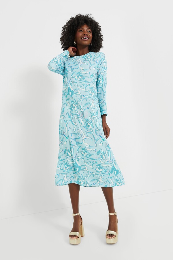 Hyacinth House Blue Abstract Hattie Midi Dress - ShopStyle