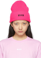Thumbnail for your product : MSGM Pink Logo Beanie
