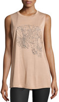 Thumbnail for your product : Haute Hippie Spider Web Patterned Jersey Tank, Suntan