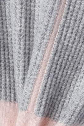 Duffy Waffle Knit-paneled Two-tone Cashmere Sweater