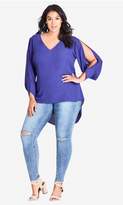 Thumbnail for your product : City Chic Sexy Button Back Top - Cornflower