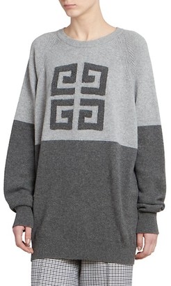 Givenchy Bi-Color Intarsia Cashmere Knit Sweater