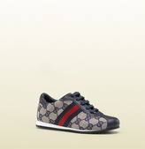 Thumbnail for your product : Gucci kid's beige/ebony original GG lace-up sneaker