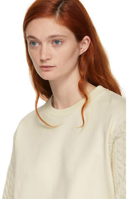 3.1 Phillip Lim Off-White Panelled Cable Knit Sweatshirt