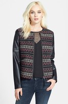 Thumbnail for your product : Ella Moss 'Trinity' Faux Leather Sleeve Jacket
