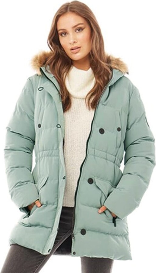 SS7 Womens Parka Coat with Faux Fur Hood