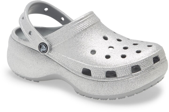 glitter platform crocs