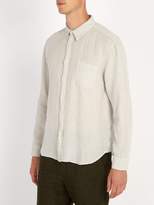 Thumbnail for your product : 120% Lino Long Sleeved Linen Shirt - Mens - Light Grey