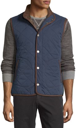 Tommy Bahama Quilted Button-Front Vest, Midnight Blue