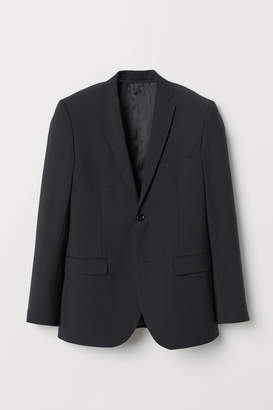 H&M Slim Fit Wool-blend Blazer - Black