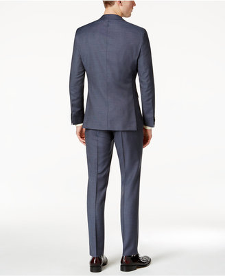 HUGO BOSS Men's Slim-Fit Medium Blue Pindot Suit