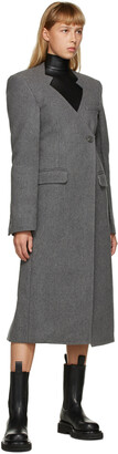 Peter Do Grey Wool Cut-Out Oversized Coat