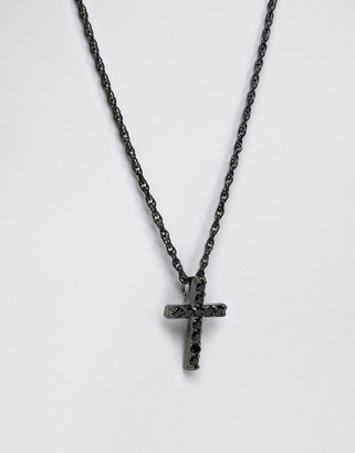 Mister Crucis Necklace In Black