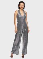 Thumbnail for your product : Miss Selfridge Silver Halter Sequin Jumpsuit