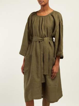 Denis Colomb Tie-waist Linen Dress - Womens - Khaki