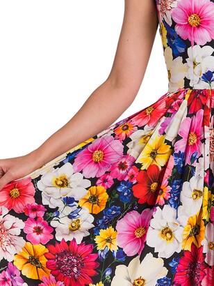 Dolce & Gabbana Floral Fit & Flare Midi-Dress