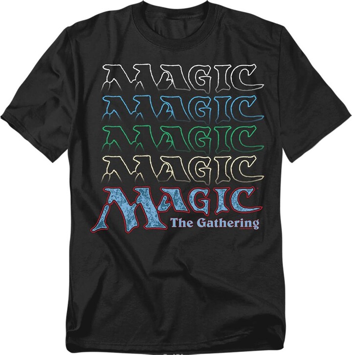 Magic Logovision Men's The Gathering Retro Logo Repeat T-Shirt