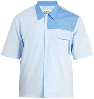 Maison Margiela Short-sleeved deconstructed-pocket cotton shirt