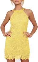 Thumbnail for your product : CAISHA Women's Halter Neck Wedding Dress Midi Lace Party Cocktail Dress XXL