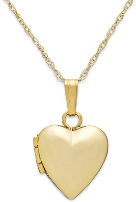 Macy's Children's Heart 13" Locket Necklace in 14k Gold