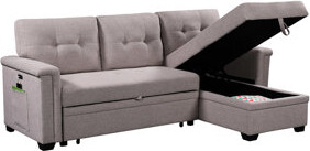 Latitude Run Gray Sectional With Reversible Chaise & Magazine Pouch 84\