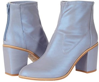blue metallic booties