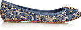 Thumbnail for your product : Tory Burch Aaden leopard-print woven leather ballet flats