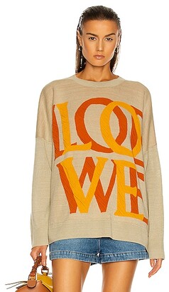 Loewe Love Jacquard Sweater in Beige