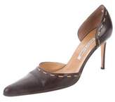 Thumbnail for your product : Manolo Blahnik Leather Pointed-Toe d'Orsay Pumps