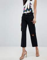 Thumbnail for your product : Diesel Niclah Wide Leg Jean with Busted Knees