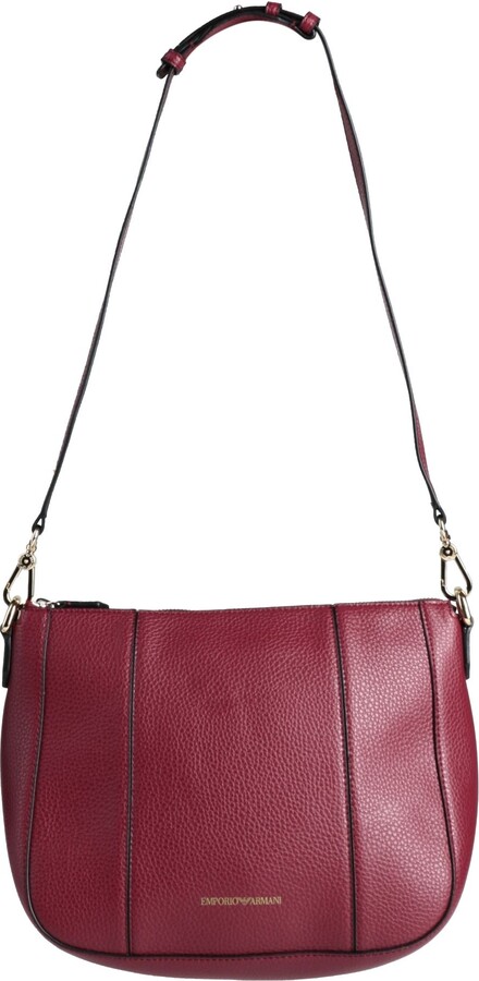 Emporio Armani Leather Cross-body Bag in Maroon Red Womens Bags Crossbody bags and purses 