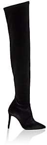 Barneys New York Women's Stretch-Velvet Over-The-Knee Boots-Black