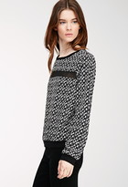 Thumbnail for your product : Forever 21 Contemporary Abstract Print Mesh-Paneled Top