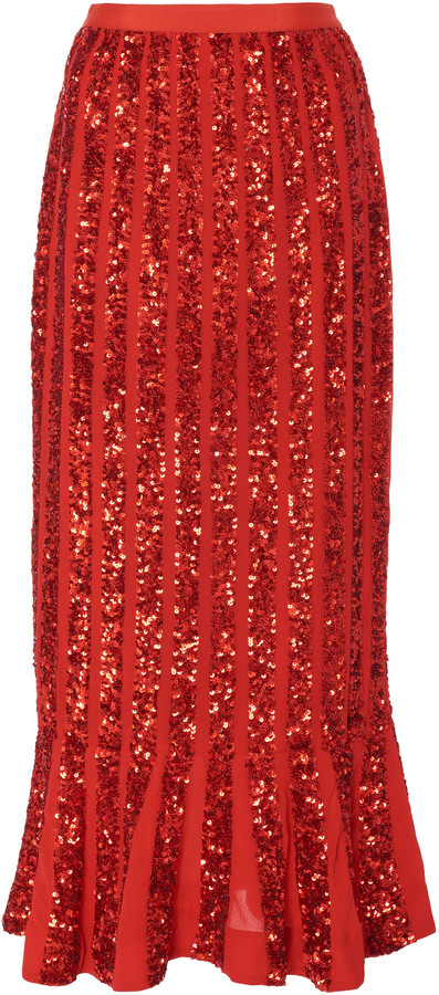 silk chiffon maxi skirt