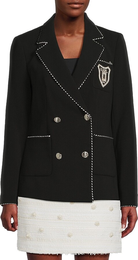 Whipstich Trim Jacket With Crest Patch