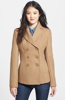 Thumbnail for your product : Kenneth Cole New York Wool Blend Peacoat (Regular & Petite)