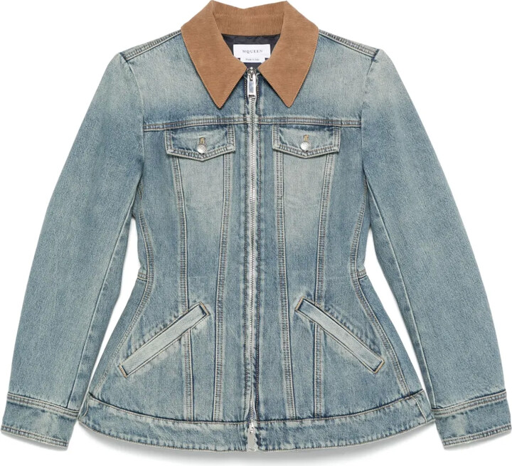 Alexander McQueen Peplum Denim Jacket
