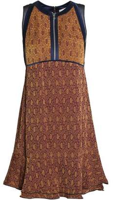 3.1 Phillip Lim Ruffle-Trimmed Paneled Jacquard Mini Dress